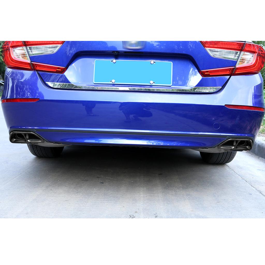 2pcs Carbon Fiber Style Left Right Rear Cylinder Exhaust Tail Pipe Cover Trim For Honda Accord 10th Gen 2018 2019 2020 2021 2022