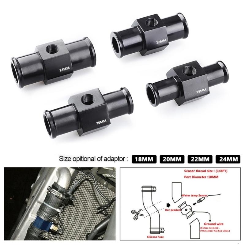 31BC 18/20/22/24/28/30/32/34/36/38/40MM Radiator Adaptor Water Temp Gauge Temp Hose Adapter Attachment Hose Clamps