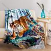 Embroidered Pattern with Tiger and Bamboo Blanket Suitable for Home Bedroom Sofa Travel Camping Blanket Various Sizes for Gifts