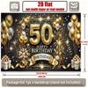 2D Black Gold Happy 50th Birthday Backdrop Glitter Balloon Party Decoration Banner