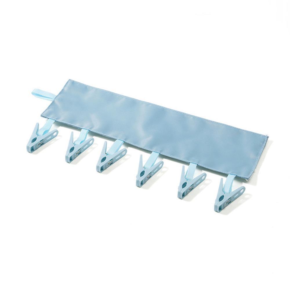 6 Clips Folding Clothes Hanger Space-Saving Portable Drying Rack Sock Clip  Dormitory