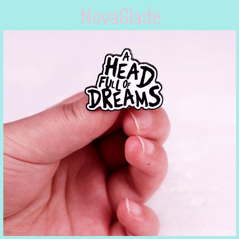 Stylowa przypinka / odznaka z albumu muzycznego Coldplay Dream Overload Prezent dla fana w kolorze czarnym