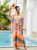 Rayon Tie-Dye Long Robe Bikini Cover-Up In 3 Colors