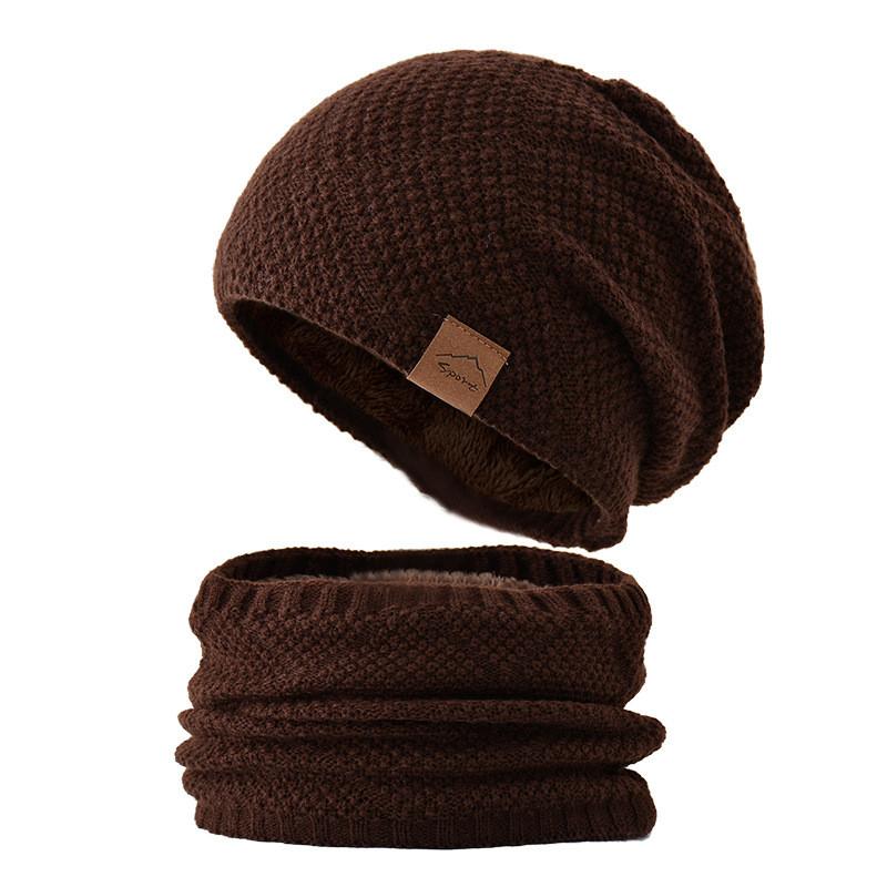 Knitted Mens Winter Beanie With Neck Warmer For Cold Weather Outdoor Activities