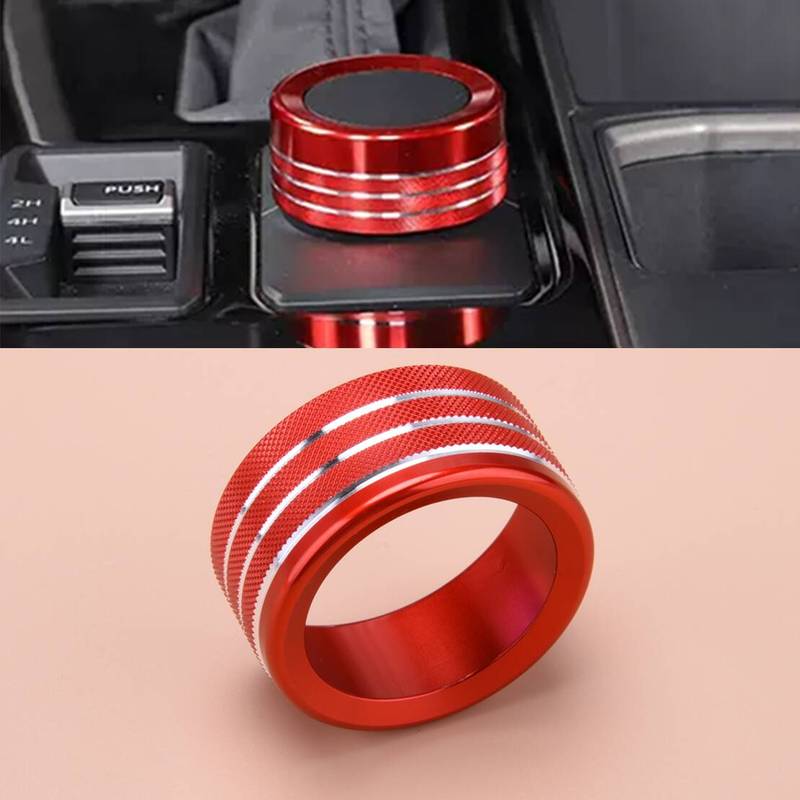 Car Drive Mode Tune Adjust Knob Ring Cover fit for Toyota Tundra   2024 Red Aluminum Alloy