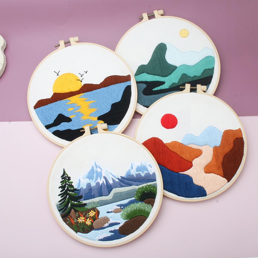 DIY Cross-Border Embroidery Kit: Brocade Rivers & Mountains
