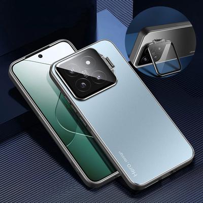 Metal Lens Camera Holder Cover For Xiaomi 14 Pro Mi 13T Pro 13T Ultra-thin Shockproof Matte Protection Kickstand Phone Case For Xiaomi 13 14 Pro