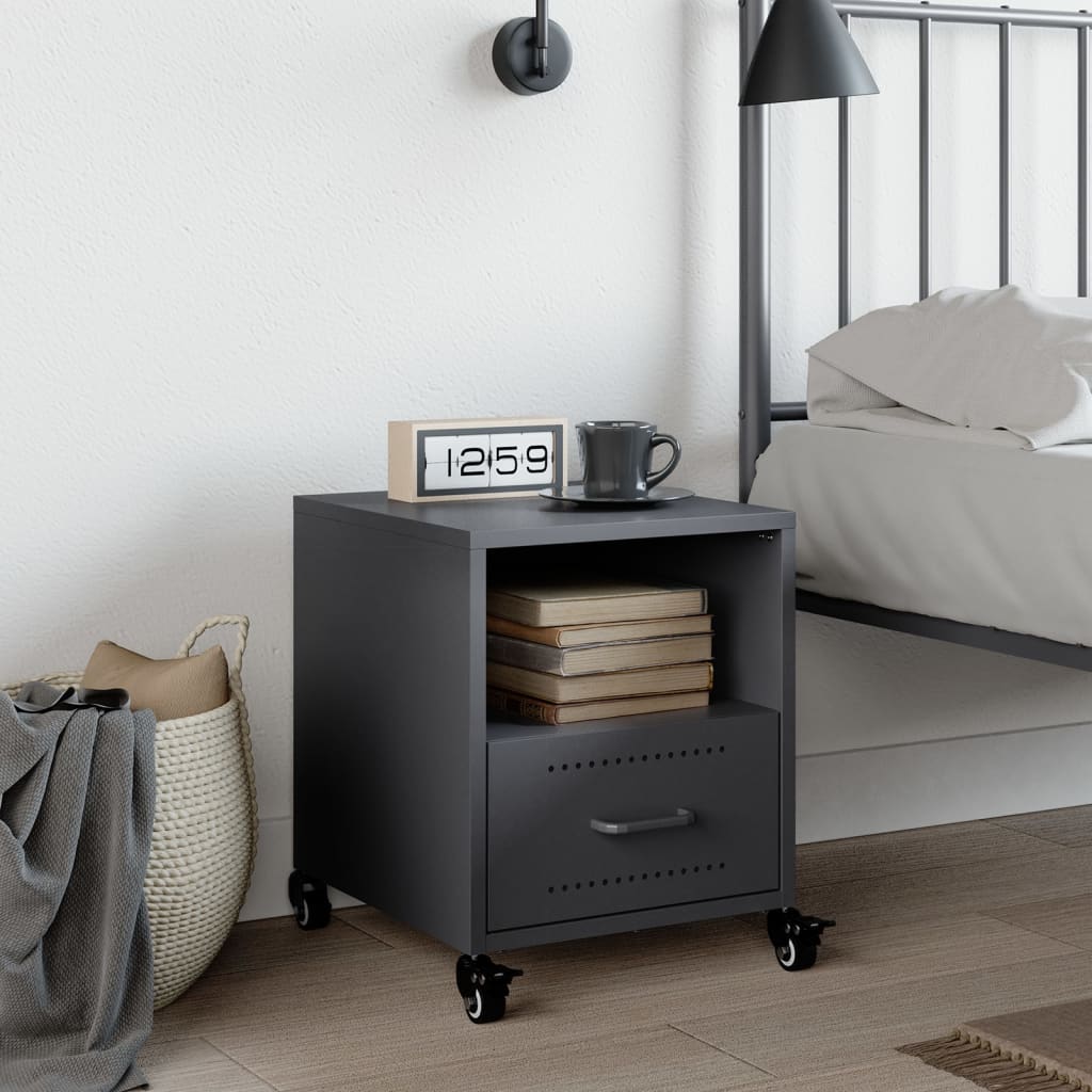 Nightstand Anthracite 36 X 39 X 43.5 Cm Steel