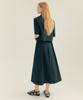 THEFRHT Cotton Pleated A-Line Long Skirt Black