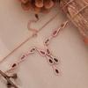 Natural Tourmaline Color Treasure Jewelry Set Chain Necklace Women'S S925 Silver Rose Gold Xiaohongshu Wechat Channels