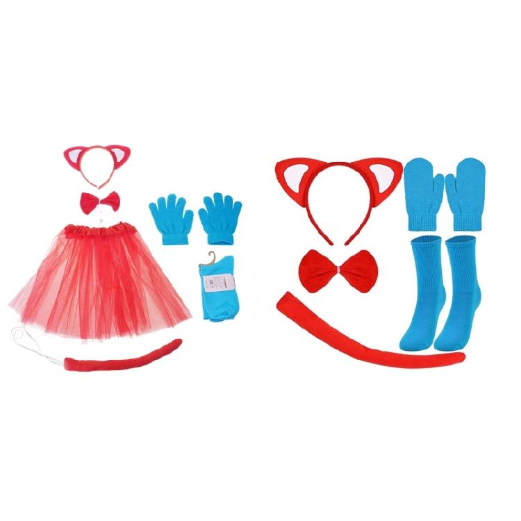 Halloween Cosplay Accessory Cats Tail Headband Gloves Socks Bowtie for Boy Girl Masquerade Christmas Halloween Cosplay