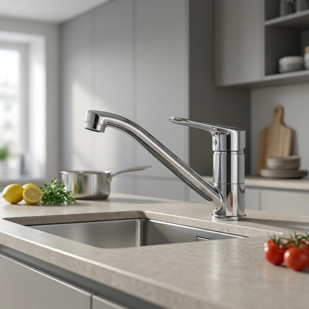 Momai Wasserhahnfabrik Messing Keramik Ventilkern Einhebel Küchenarmatur mit Chromoberfläche Kommerzieller Mischhahn