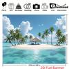 2D Banner with an Enlarged Ocean Landscape Background - Party Banner - Photography Background Fabric