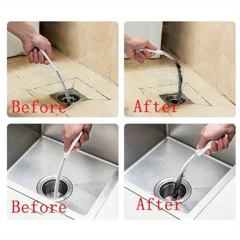 10Pcs 45cm Pipe Unclogging Brush Bathroom Hair Sewer Sink Cleaning Brush Clogged Hole Removal Tools and Supplies