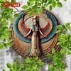 Egyptian Goddess Neith Round Metal Wall Art, Waterproof Tin Poster Home Decor