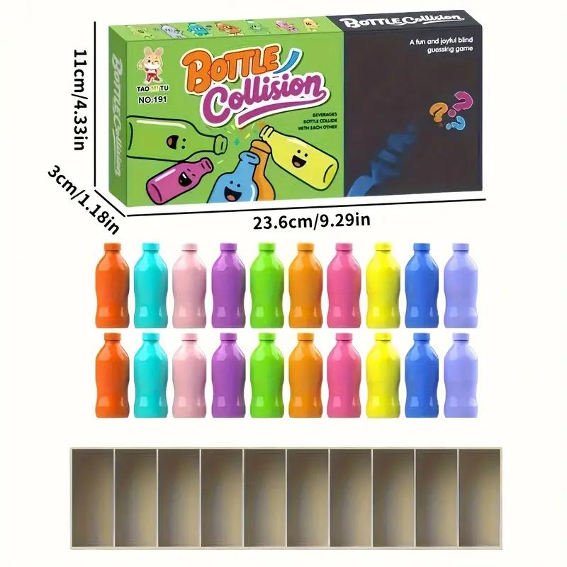 20 knifflige Flaschenpuzzles zum Farbabgleich – ideales Strategie- und Gedächtnisspiel für Partys, Halloween und Weihnachten.