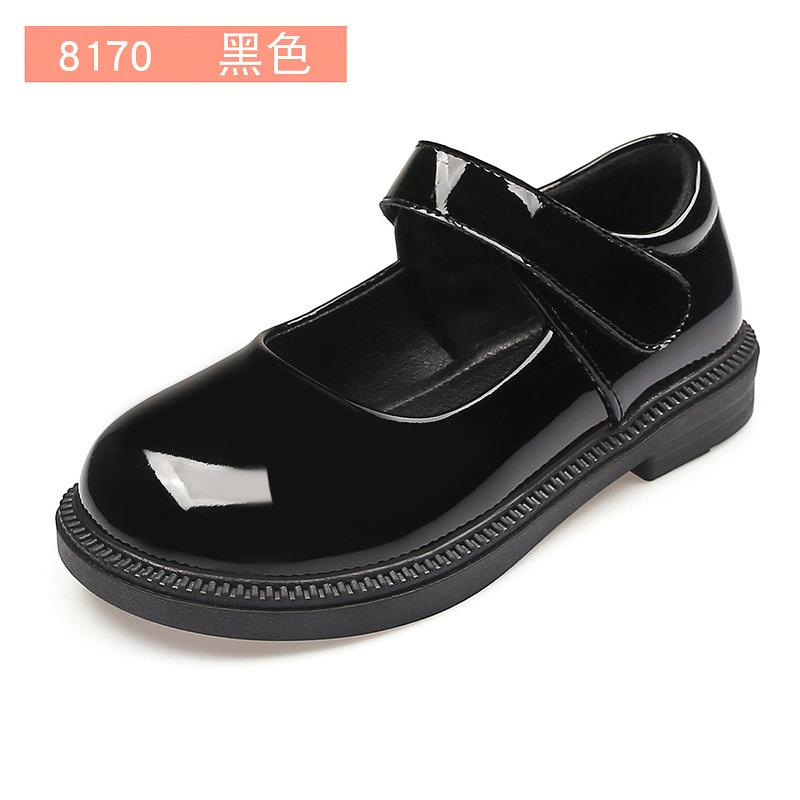 Children's Leather Shoes 2025 New Bow Girl Princess Shoes Soft Sole Casual Student Black Performance Shoes