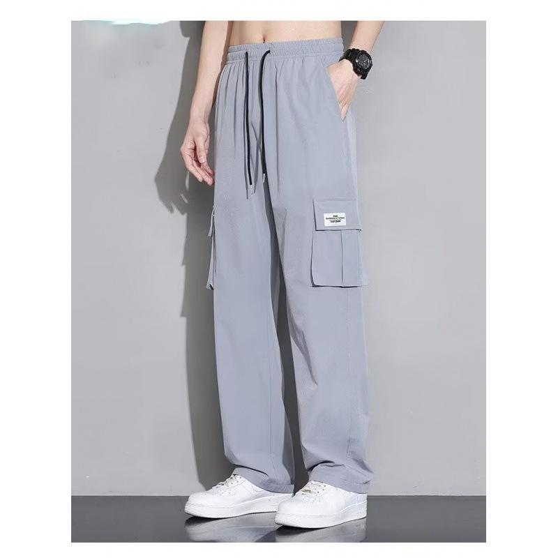 Ice Silk Workwear Casual Pants Men's Summer Thin Loose Wide Leg Pants Trend Straight Leg Long Pants Men