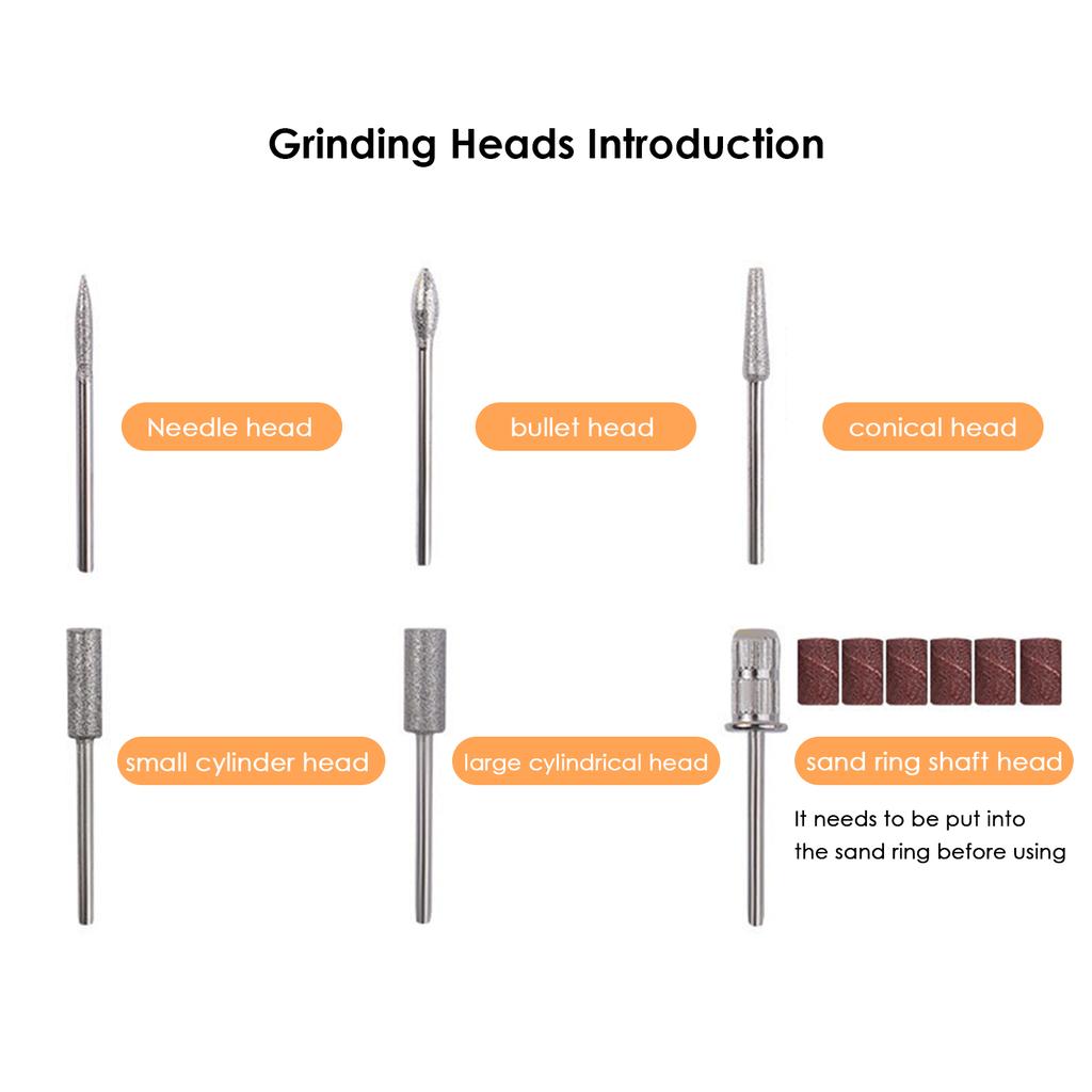 Rechargeable Nail Drill Machine LCD Display Adjustable Speed Small Portable for Manicure Nail Polishing Nail Removal