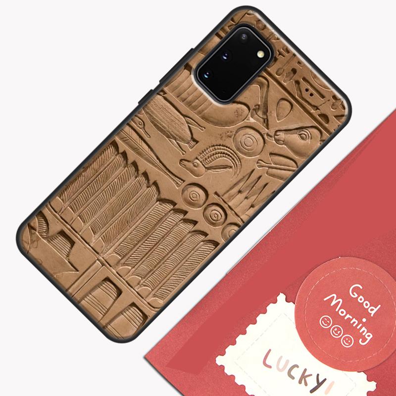 Egyptian Hieroglyphics Symbols Phone Case For Samsung Galaxy S25 S26 Ultra S20 S21 S22 S23 S24 Plus S9 S10 S25 FE Cover Shell