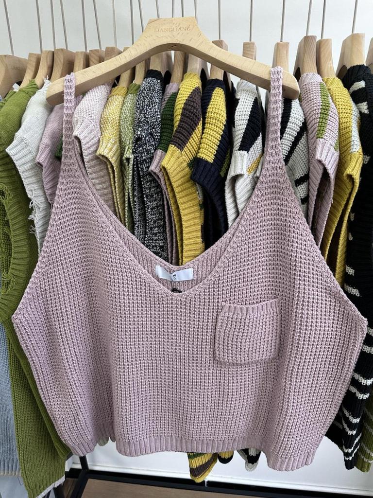 Xiao Wang's Spring Korean Style Plus Size Layered Knit Camisole Vest