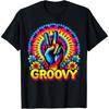 Tie Dye Hippie Peace-Zeichen Groovy T-Shirt