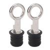 2PCS Boat Plug Snap Handle Stainless Steel Boat Drain Twist Plug Marine Rubber Plug Accessories for Ships Yachts 1‑1 4