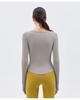 2023 Spring V-Neck Long Sleeve Yoga Top with Chest Pads - Women's Running and Fitness Wear
