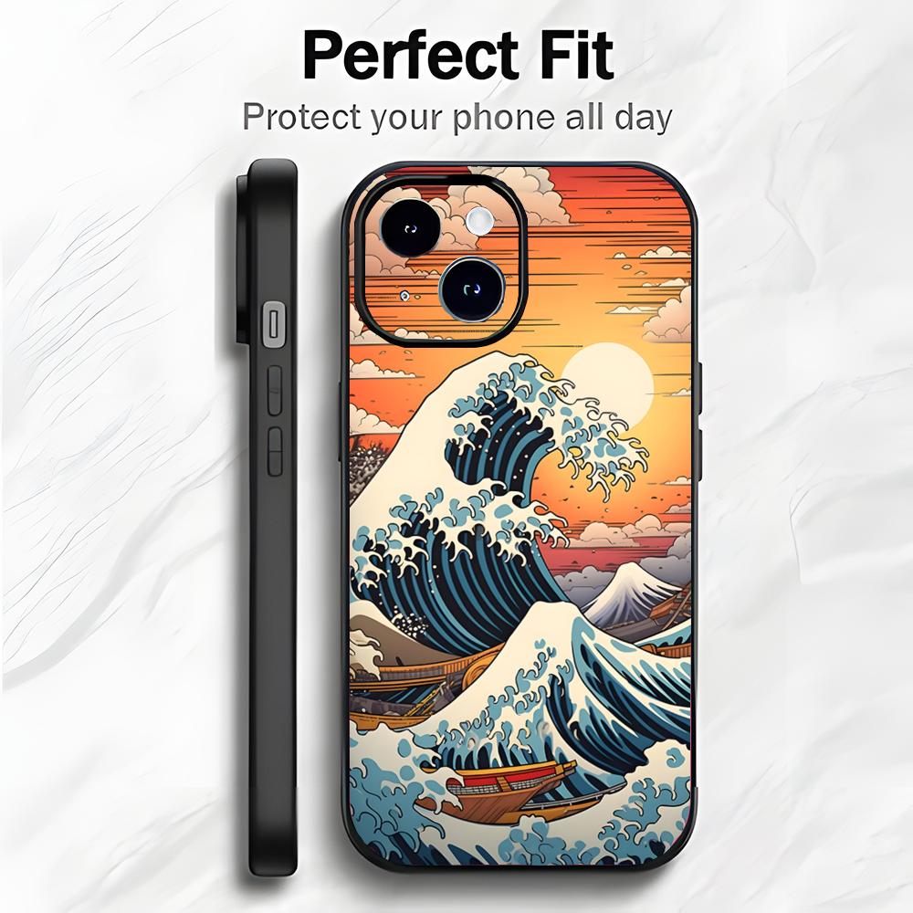 Japanese Art Great Wave Off Kanagawa Phone Case Phone Case Soft Packaging Lightweight For iPhone17 16 15 14 13ProMax