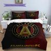 Atlanta United FC Pattern Bedding Quilt Set  Home Decoration  Gift (1 * duvet cover + 2 * pillowcase  without core)
