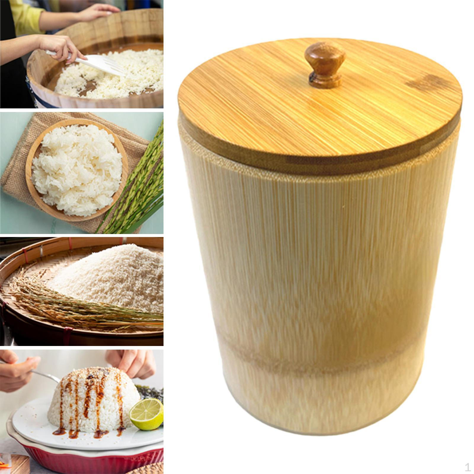 

Бамбуковый ковш для приготовления риса, многофункциональный круглый деревянный контейнер для хранения пара, чаша