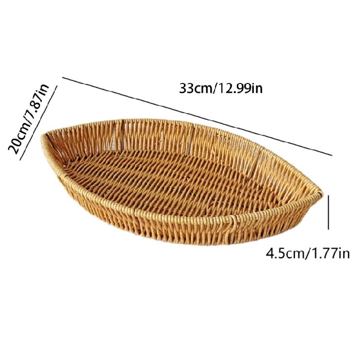 Snack Aufbewahrungsteller Praktische Brotschale Imitation Rattan Blattförmige Obstschale für den täglichen Gebrauch Küchenorganisatoren