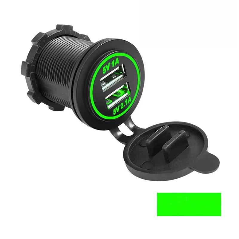12V-24V Dual USB Charger Socket 5V 3.1A Car Charger with Panel Waterproof Power Adapter Socket Outlet for Car Marine Motorcycle