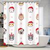 Adorable Dogs Christmas Shower Curtain Set for Bathroom Decor Waterproof Fabric with Santa Hats Snowflakes Pattern