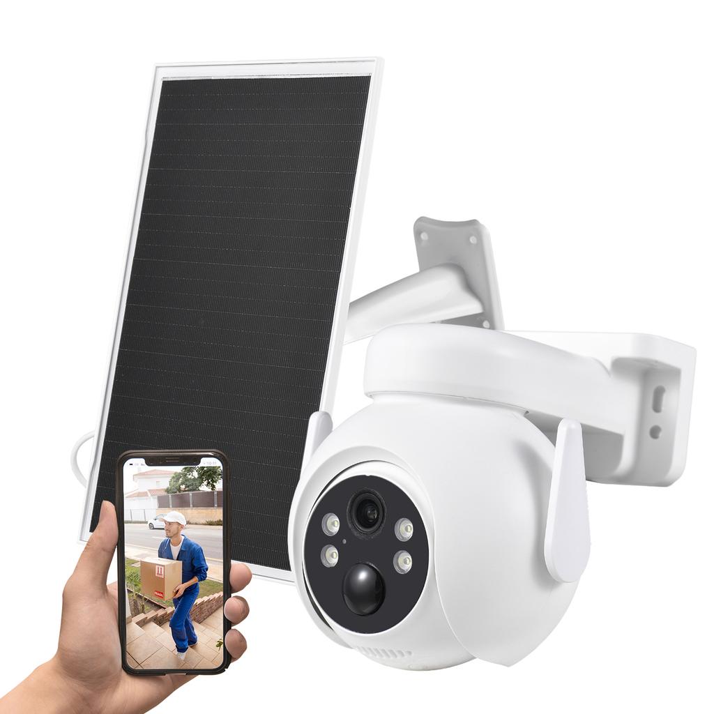 Solar Surveillance Camera 3MP PIR Motion Detection Two Way Voice IP66 Water Resistant Night Vision Wireless Security
