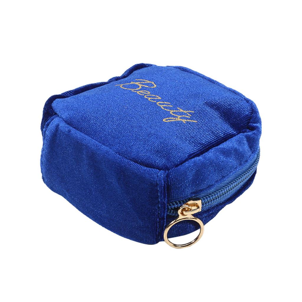 Embroidered Letter Cosmetic Bag Women Small Lipstick Earphone Sanitary Napkin Storage Organizer Case Toiletry Makeup Bags