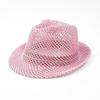 Unisex Summer Panama Hat Breathable Mesh Design Cotton-Polyester Material Compact Brim 58cm Head Circumference Jazz Cap