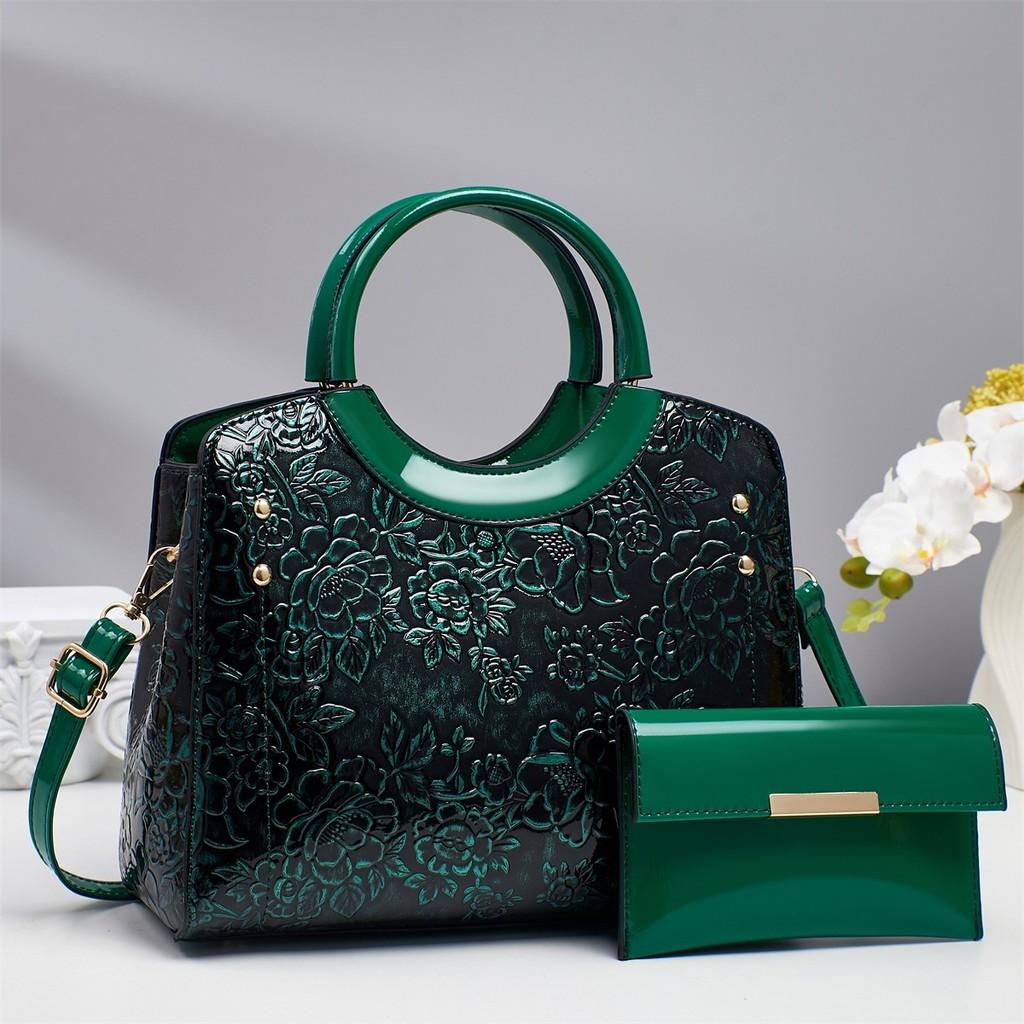 Pu Leather Vintage Motorcycle Bag With Flower Embossed Design For Daily Use