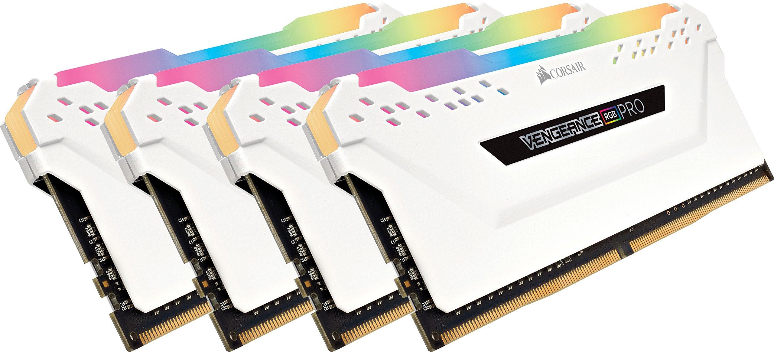 

CORSAIR Desktop PC Memory Module VENGEANCE RGB PRO Series White 32GB x CMW32GX4M4C3200C16W DDR4-3200MHz [8GB 4] білий