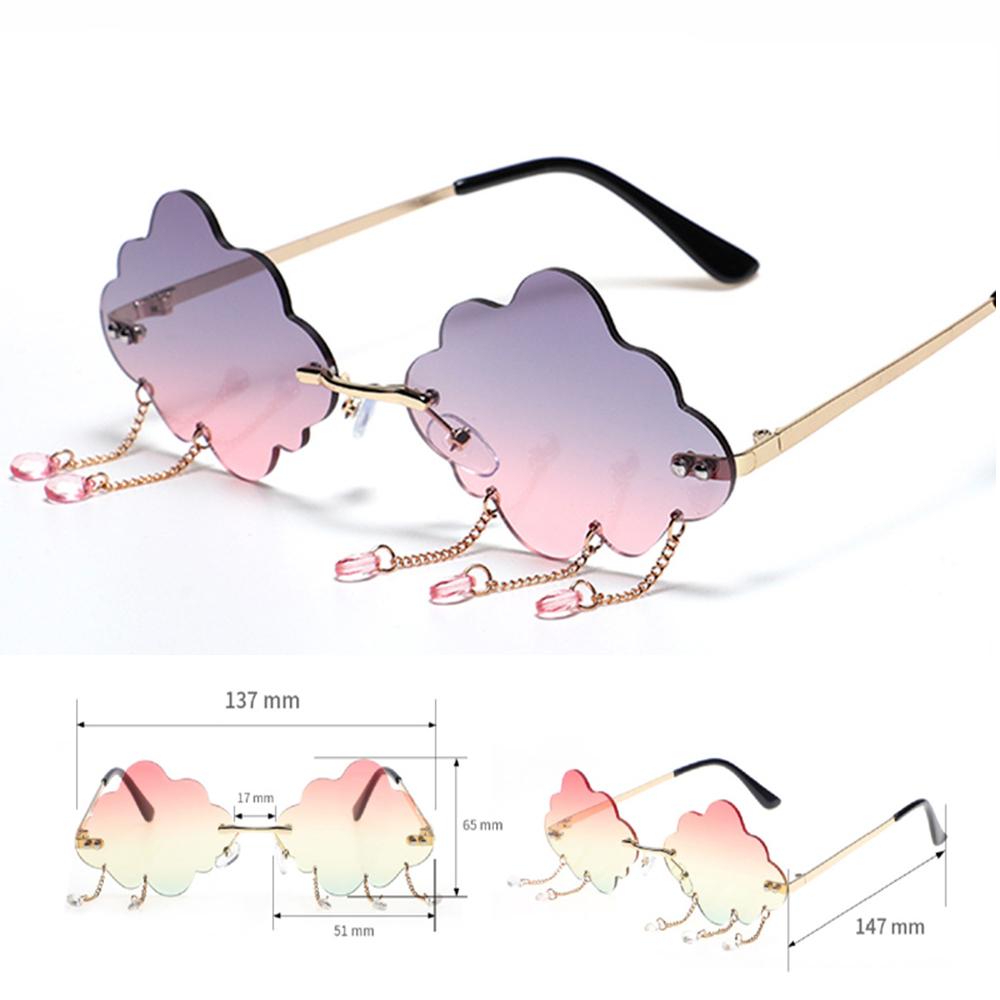 

Европейские и американские безрамочные персонализированные солнцезащитные очки Ocean Piece Raindrop Cloud Party с градиентом цвета