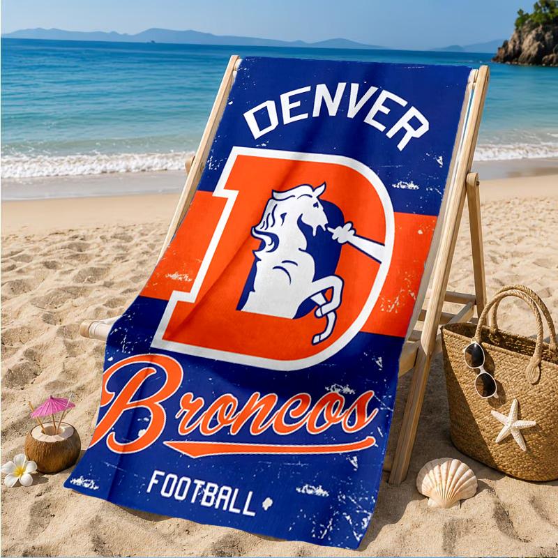 Denver Broncos Logo Strandtuch, Schnelltrocknend, Pflegeleicht, Geeignet für Fitness und Strandurlaub, Sport-Essential