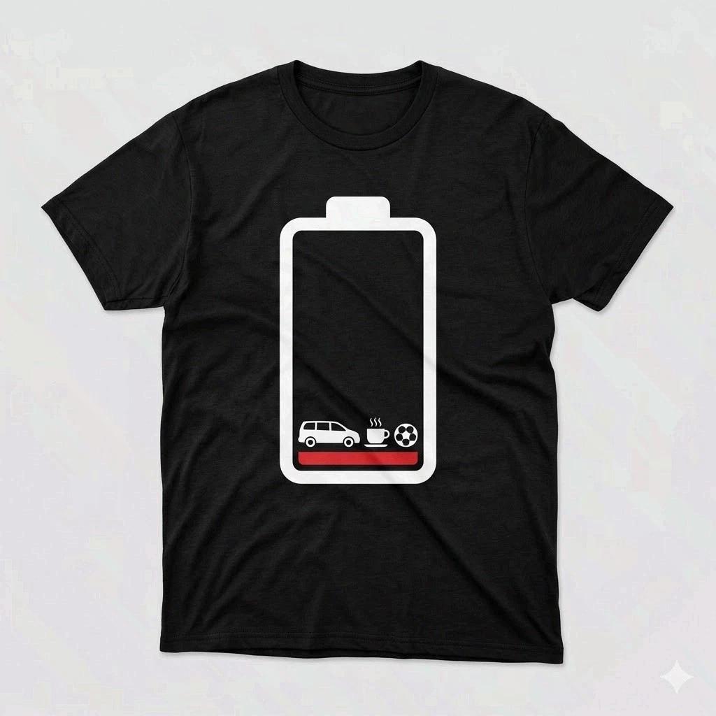Super Dad 1% Battery Still Driving Father s Day T-Shirt XXXXL