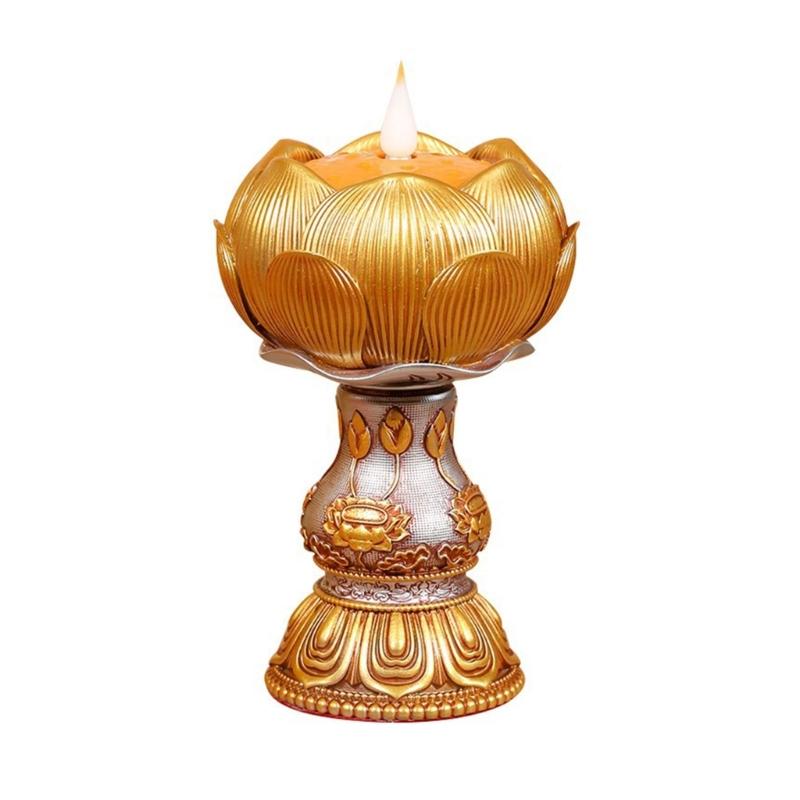 LED Simulated Flame LED Resin Lamp for Temple Ceremonies Electronic Candlestick