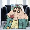 Crayons Shin Chans Anime Blanket Flannel Decoration Portable Warm Throw Blanket for Home Outdoor Rug Piece