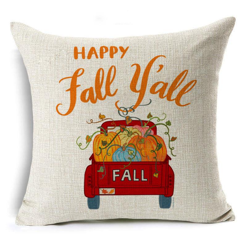 New Thanksgiving Pumpkin Linen Pillow Cover Festive Home Decoration Pillow Cushion Cover