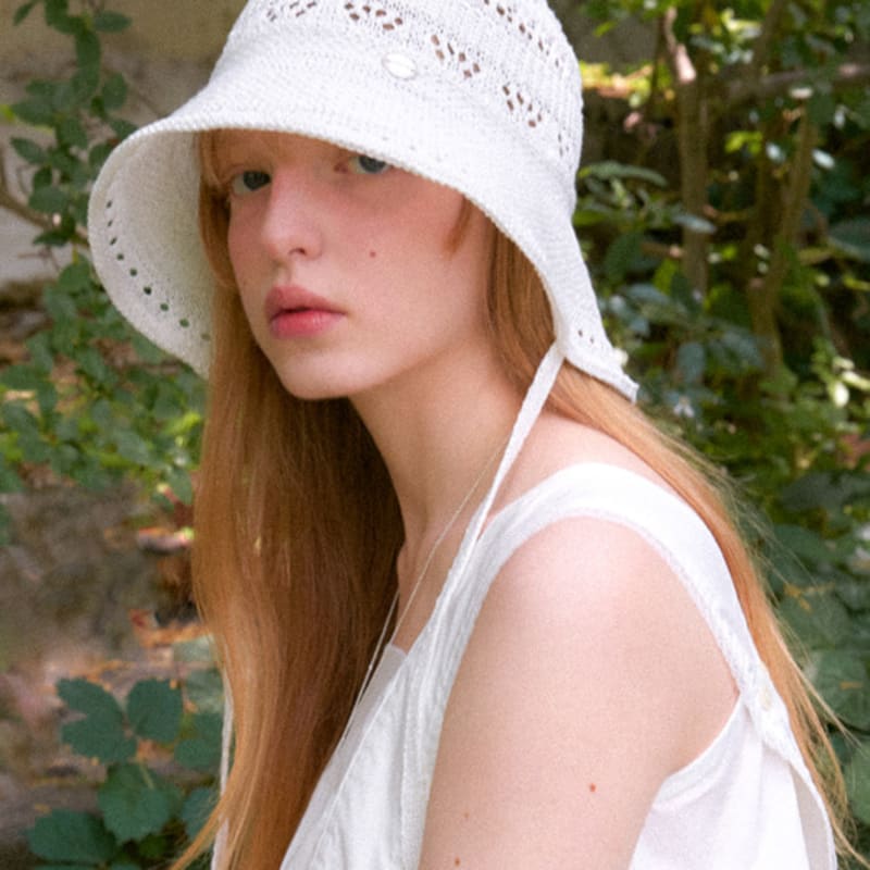 OVLA FLOWER PUNCHING WIDE BONNET_3COLOR HA058