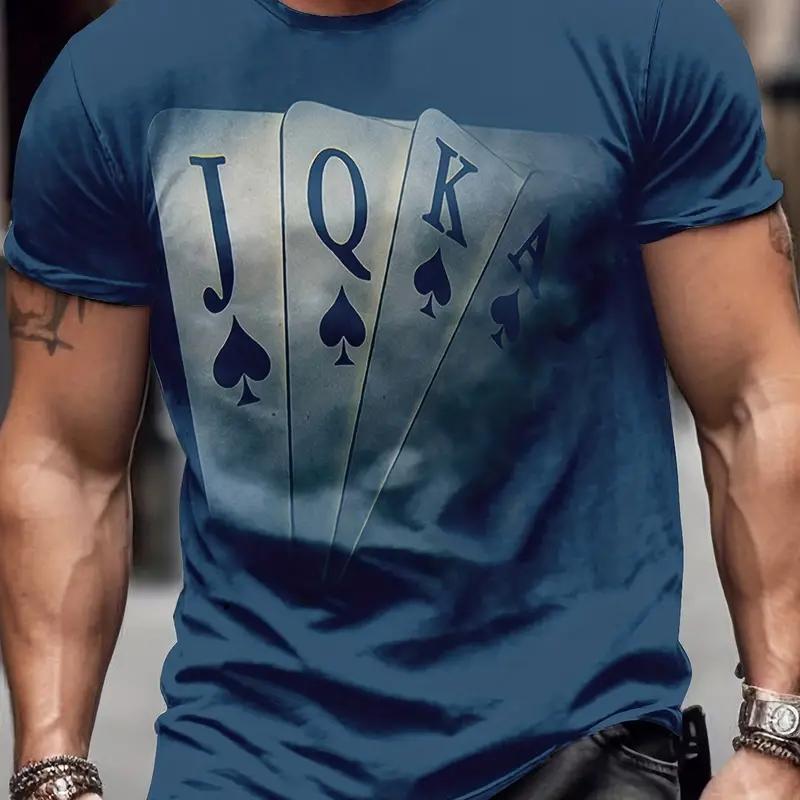 Poker Theme T-Shirt 3d Digital Print Graphic camisa hombre Causal Tees Short Sleeves Comfortable Pullover Tops Men's Clothing