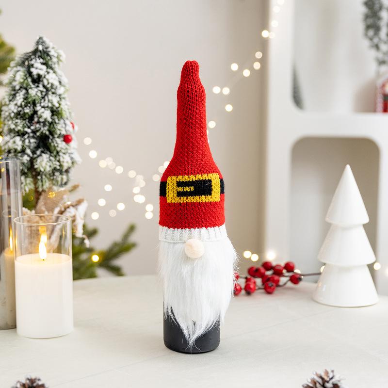1PC Champagne Decoration Christmas Decorations Wine Bottle Bag Cute Santa Claus New Year Multiple Options Available