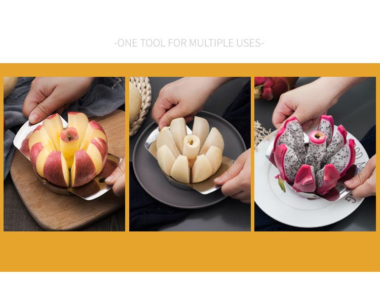Kráječ na jablka 8/12 čepelí Nerezová ocel Dělič jablek Odstraňovač jádřinců Kuchyňský pomocník Nástroj na odstraňování jádřinců pro hrušku bramboru cibuli