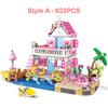 822pcs Friends City House Summer Holiday Seaside Villa Apartment MOC Building Blocks Sets Figures DIY Toys for Kid Girls Christmas Gift